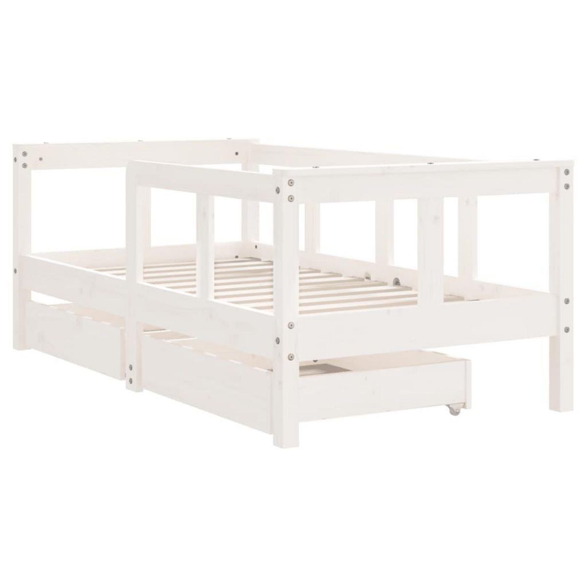 VIDAXL Cadre de lit enfant tiroirs blanc 70x140 cm bois de pin massif