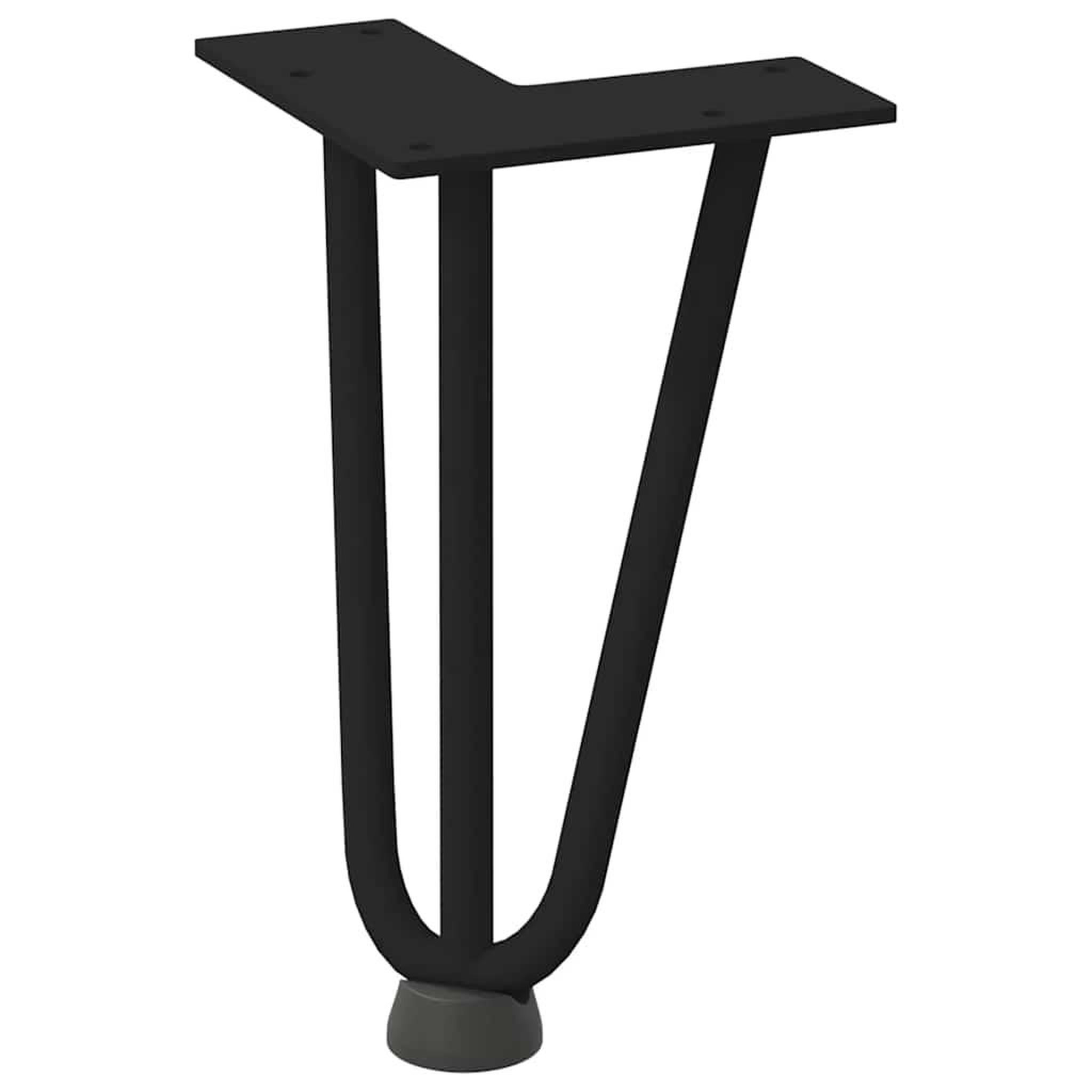 Voir la diapositive 4 : VIDAXL Pieds de table en forme d'epingle a cheveux 4 pcs noir 20 cm