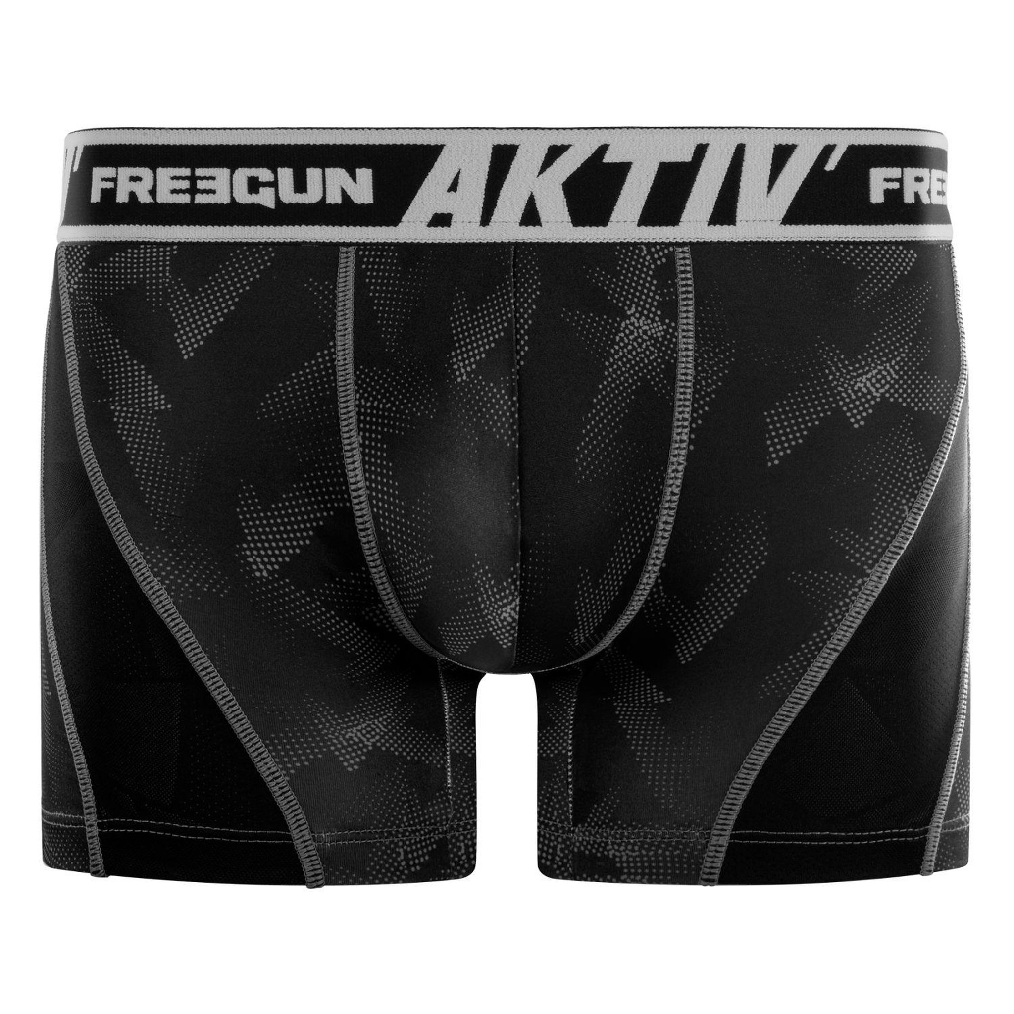 Voir la diapositive 5 : FREEGUN Lot de 4 boxers homme aktiv sport surpiqûres colorées