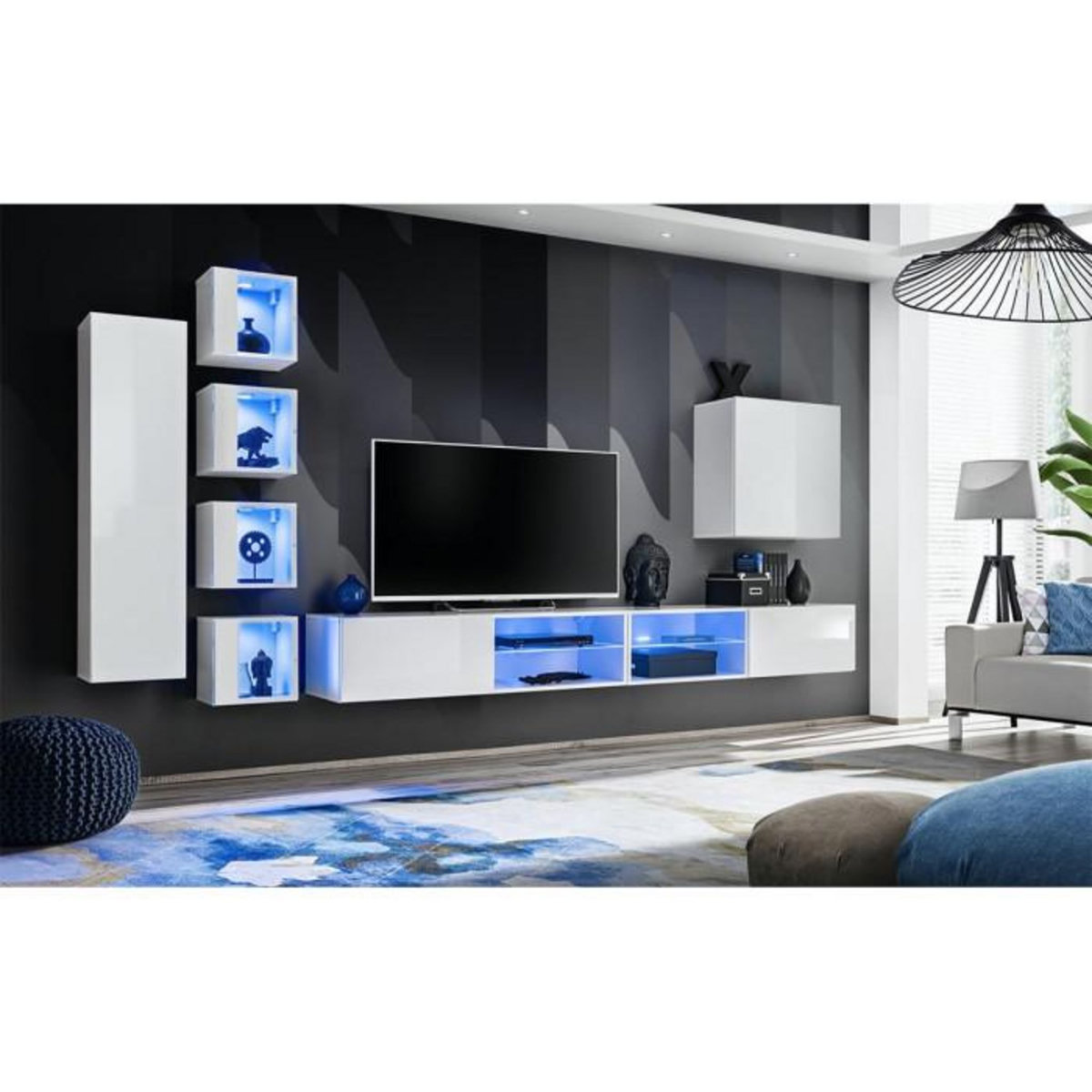 Paris Prix Ensemble Meuble TV  Switch XXVI  320cm Blanc