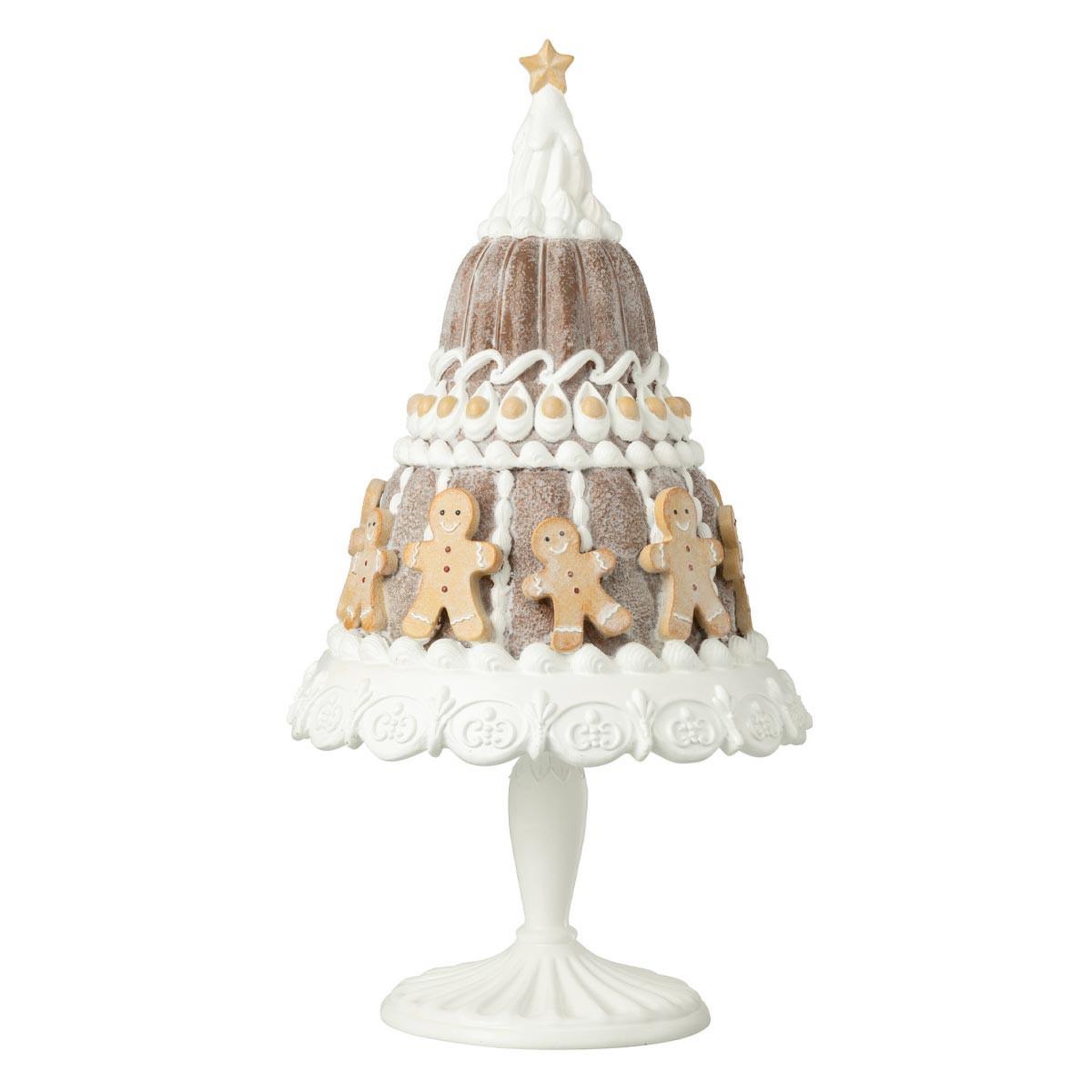 J-LINE Gâteau déco en résine  pain d'épice  52cm multicolore