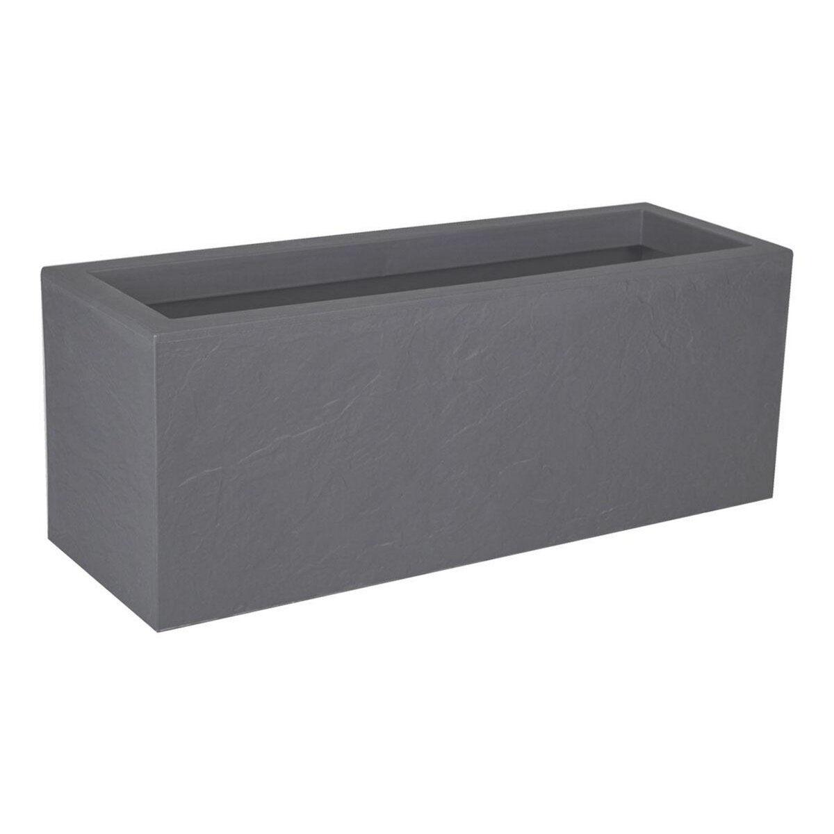 Eda Balconnière rectangulaire Volcania Up effet pierre 25 L Gris Galet - Eda