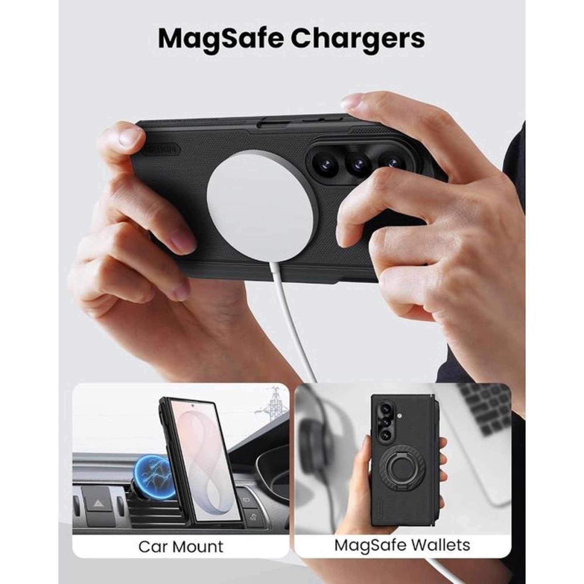 Voir la diapositive 3 : Coque téléphone magnétique noire avec support pour stylet Galaxy Z Fold 8 Ultra
