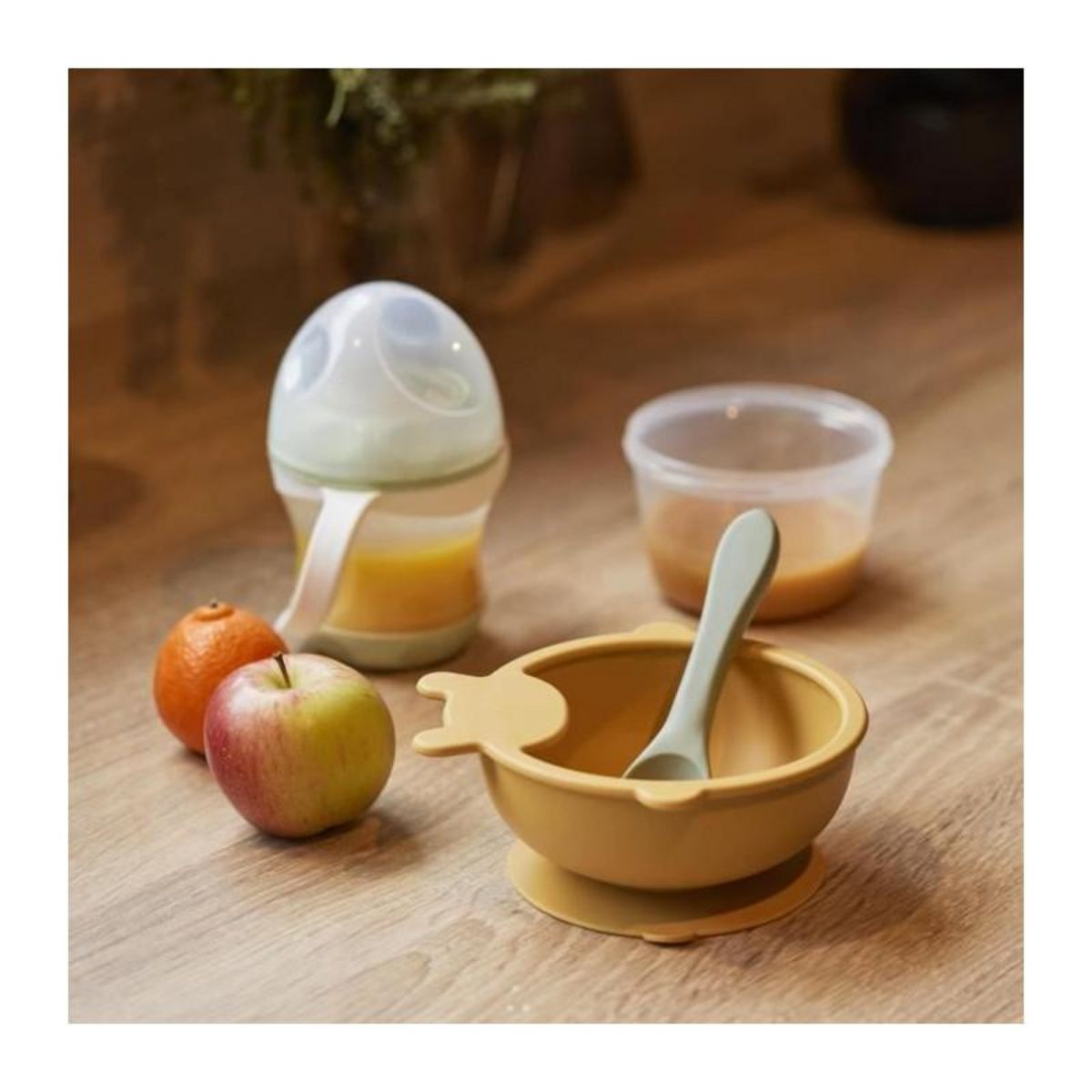 THERMOBABY Bol Ventouse - THERMOBABY - Silicone - Jaune Miel, antidérapant et incassable