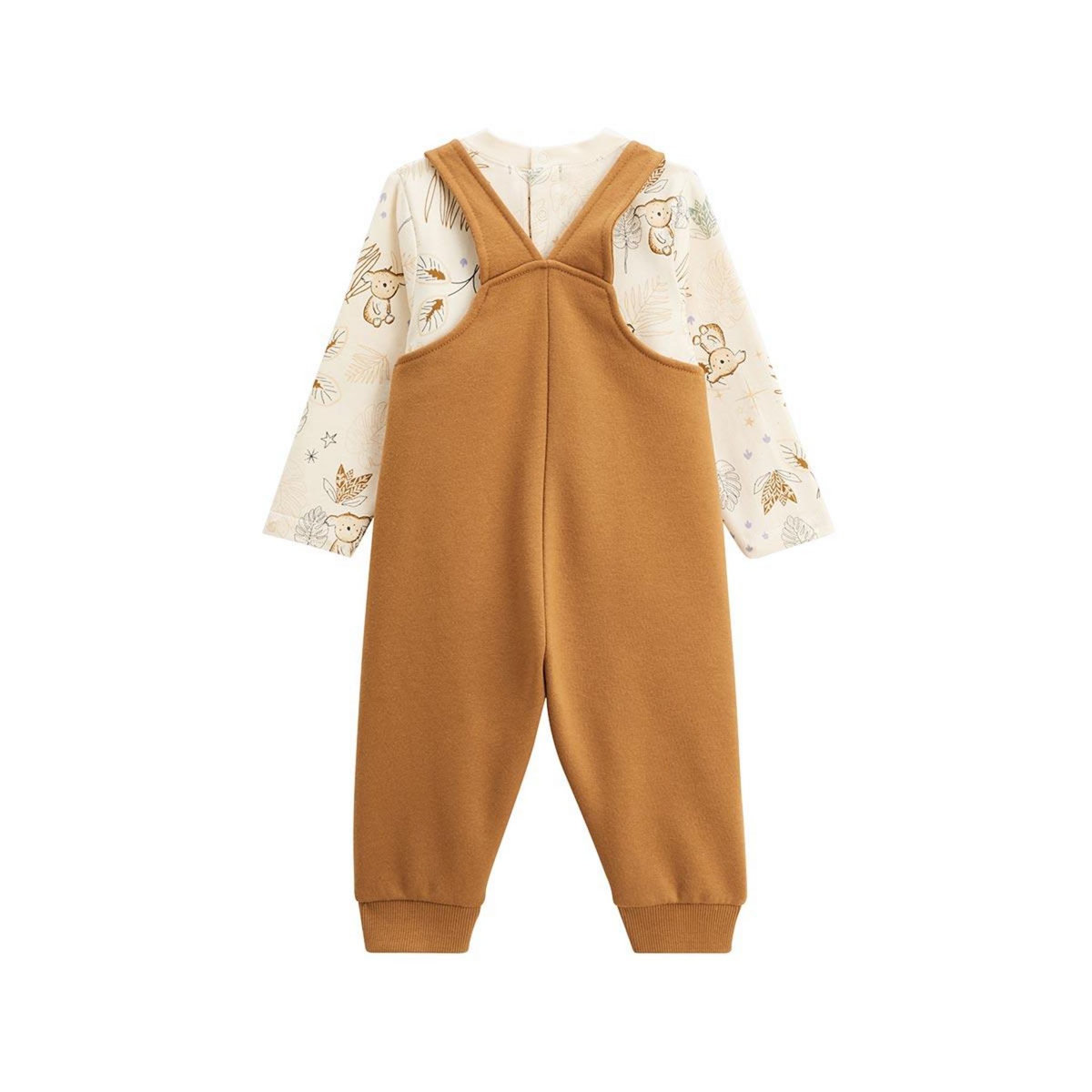 Petit Béguin Ensemble salopette bébé en molleton et t-shirt Constellation