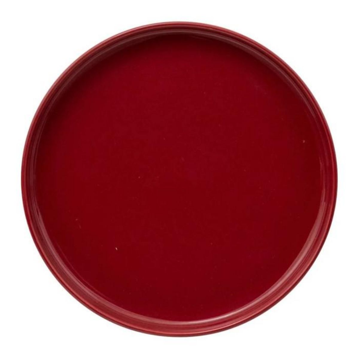 SECRET DE GOURMET Lot de 6 Assiettes à Dessert  Marie  20cm Rouge Grenat