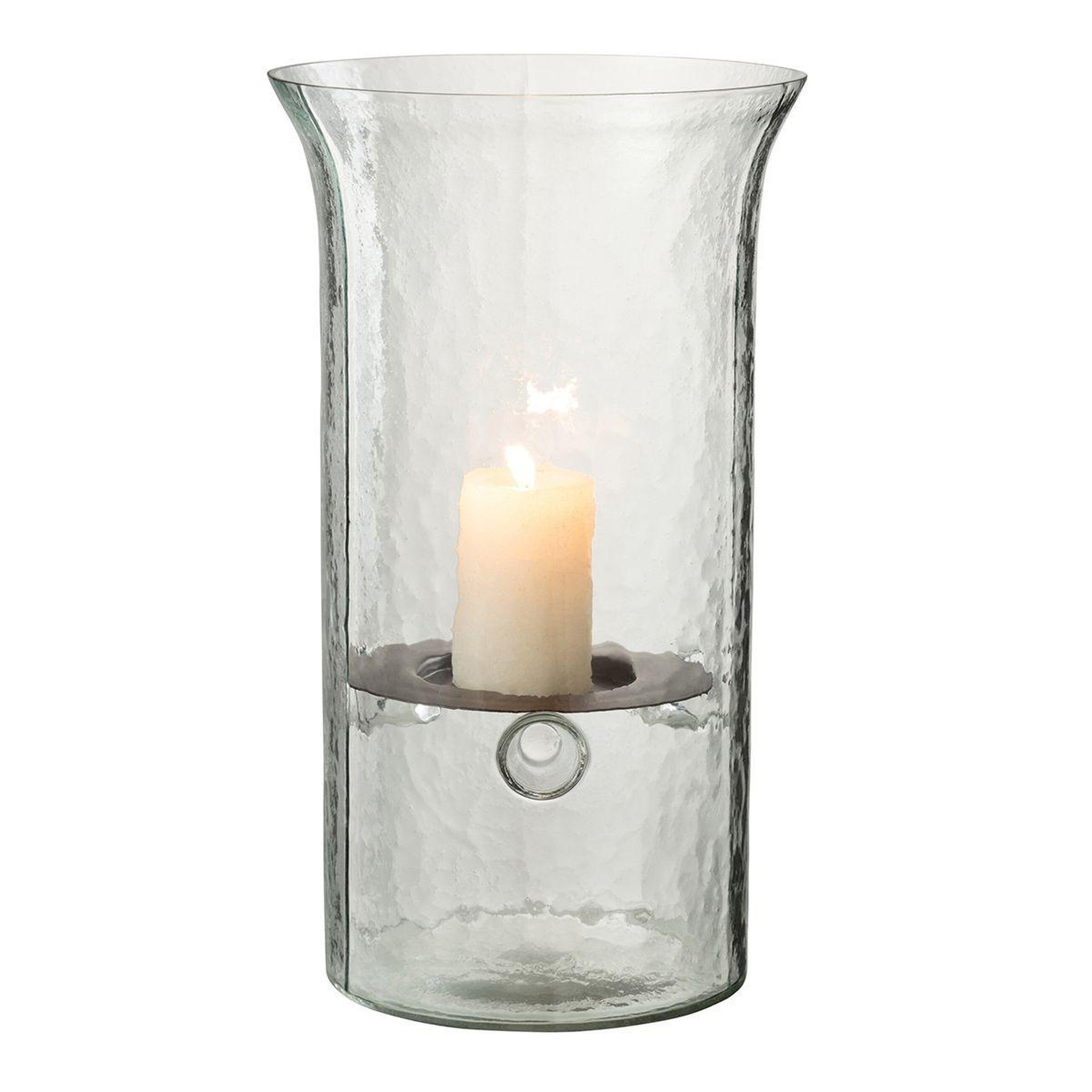 Voir la diapositive 2 : J-LINE Bougeoir en verre  flou  32cm transparent