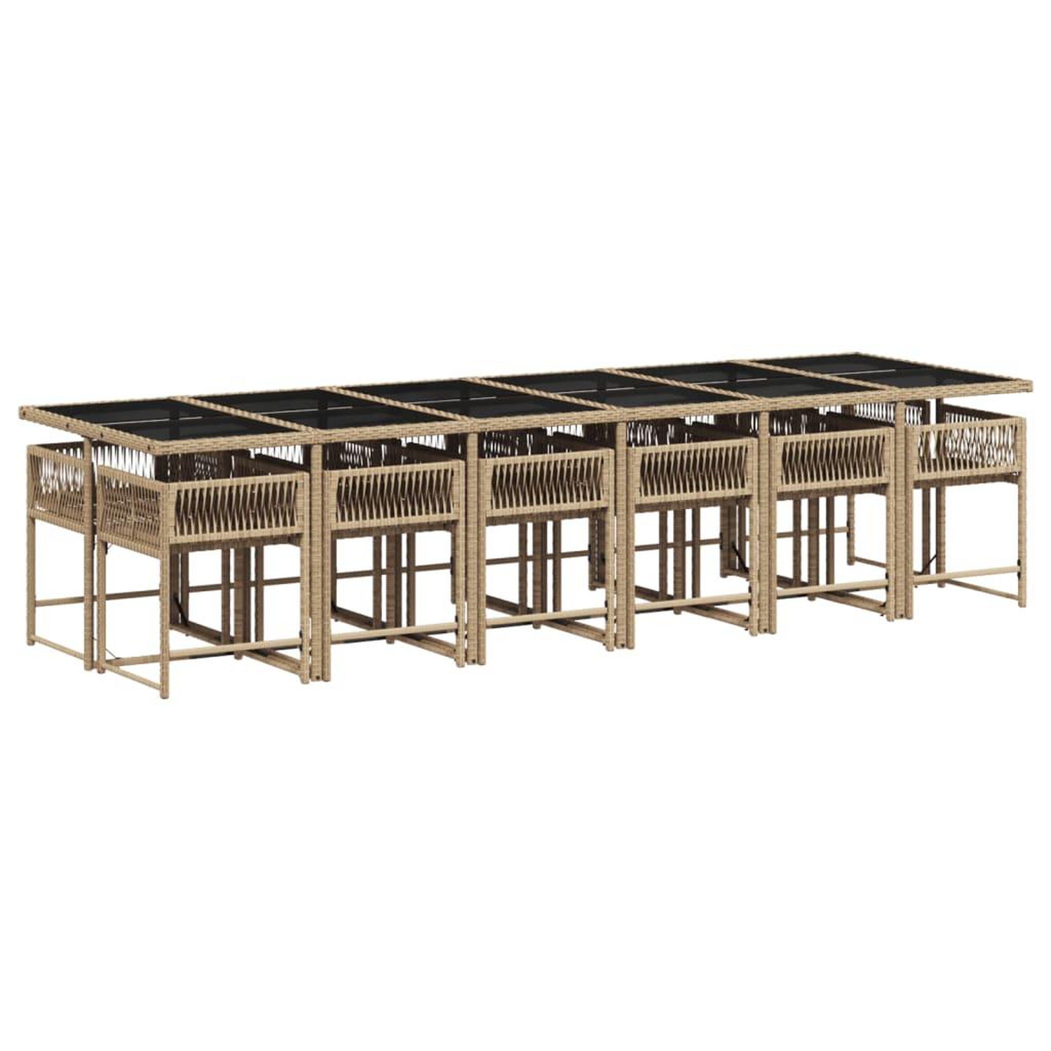 Voir la diapositive 3 : VIDAXL Ensemble a manger de jardin et coussins 13 pcs beige