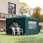 Voir la diapositive 2 : OUTSUNNY Tonnelle barnum tente de réception pliante 3 x 3 x 2,55 m avec fenêtres + sac de transport vert
