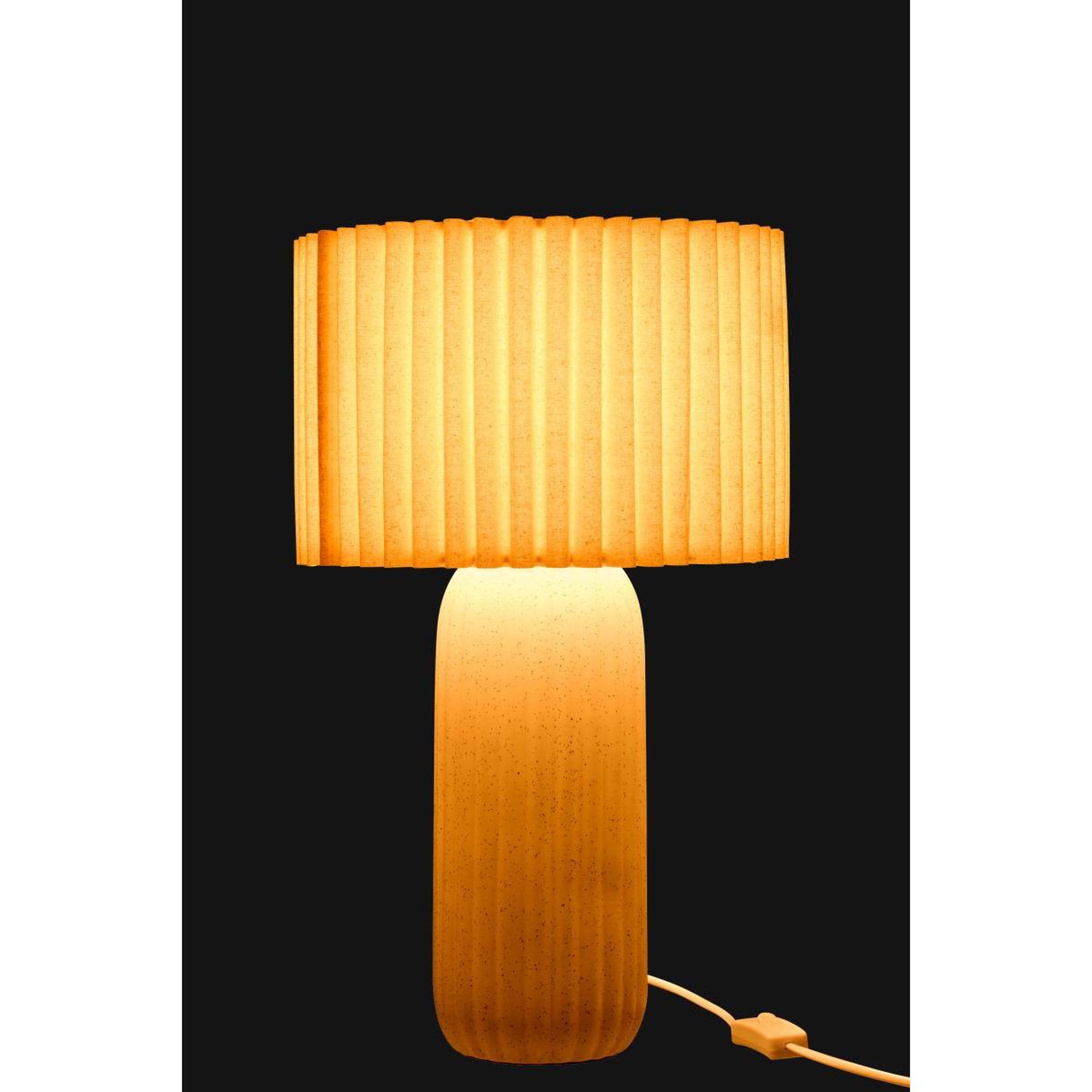 Voir la diapositive 3 : J-LINE Lampe à poser en céramique  esmee  50cm blanc cassé