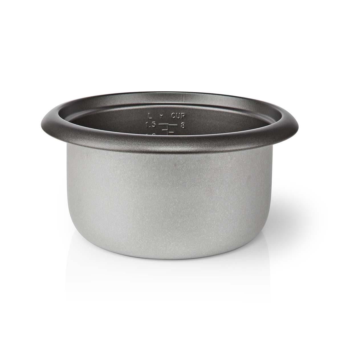 NEDIS Cuiseur à Riz 1.5 Litres 500W Bol amovible Acier inoxydable anti-adhésif NEDIS
