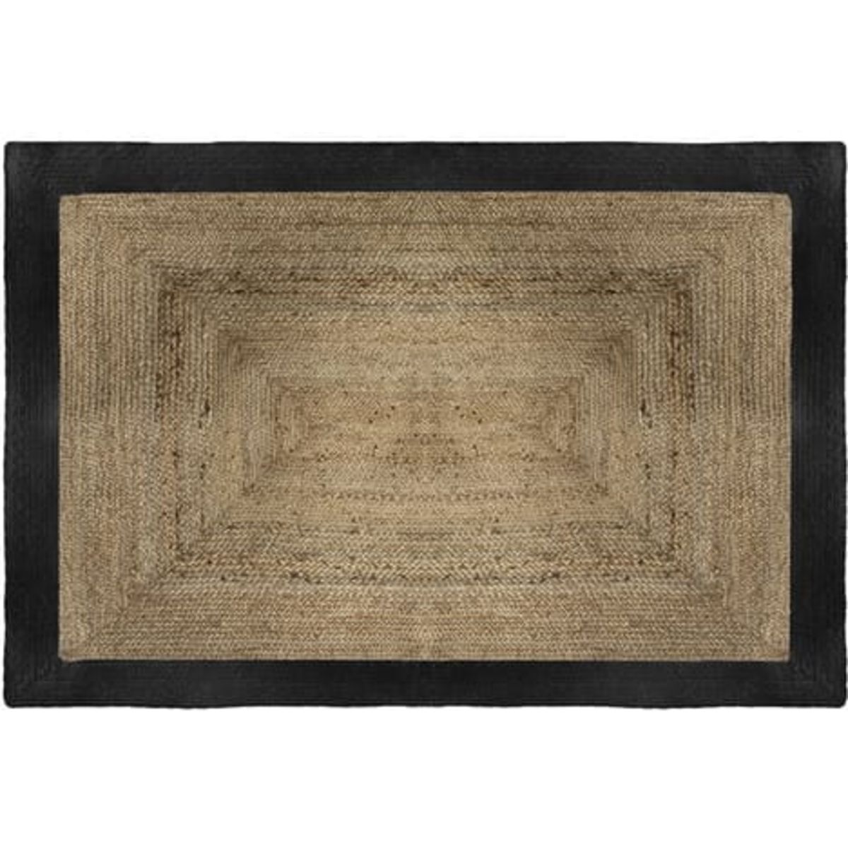 ATMOSPHERA Tapis rectangle bord noir en Jute coton 