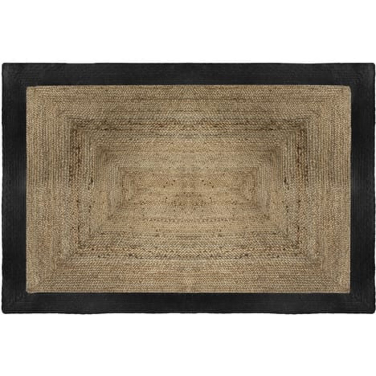 ATMOSPHERA Tapis rectangle bord noir en Jute coton 
