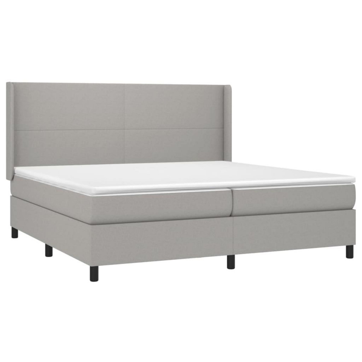 VIDAXL Sommier a lattes de lit avec matelas Gris clair 200x200cm Tissu