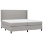 Voir la diapositive 3 : VIDAXL Sommier a lattes de lit avec matelas Gris clair 200x200cm Tissu