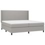 Voir la diapositive 3 : VIDAXL Sommier a lattes de lit avec matelas Gris clair 200x200cm Tissu