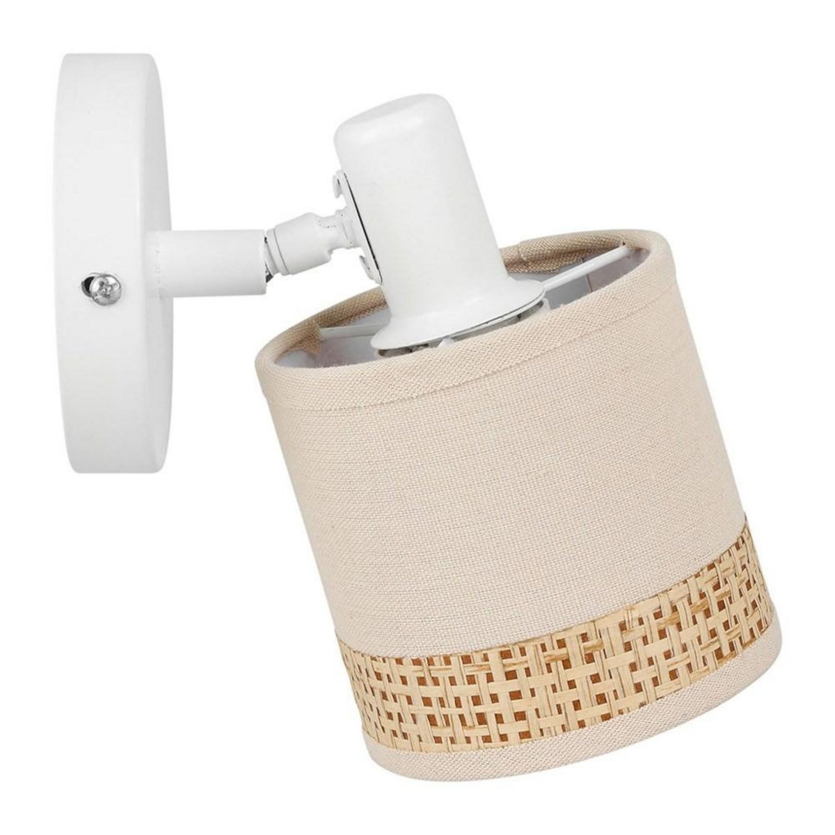 OSTARIA Applique patère orientable 1 abat-jour Lin papier beige