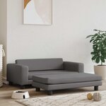 VIDAXL Lit pour chien avec extension gris 100x50x30 cm similicuir