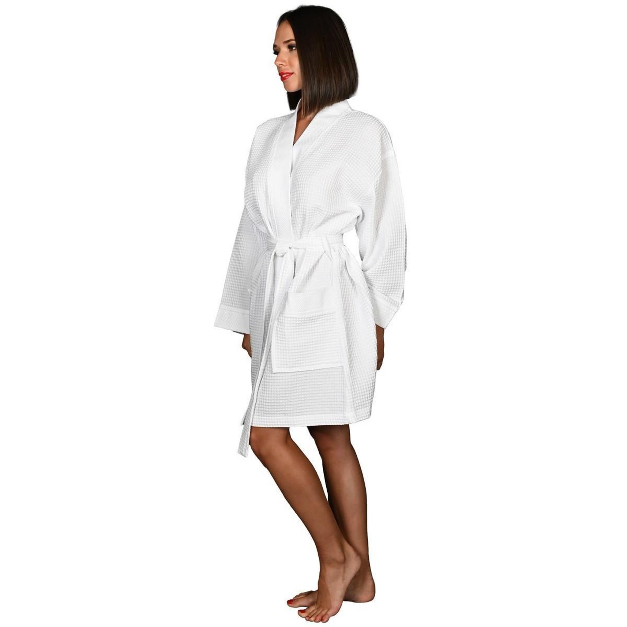 Voir la diapositive 3 : Sensei Maison Peignoir court femme nid d'Abeille col piqué SPA