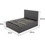 Voir la diapositive 4 : Habitat et Jardin Lit LED avec coffre  Anastasia  - 140 x 190 - Gris foncé