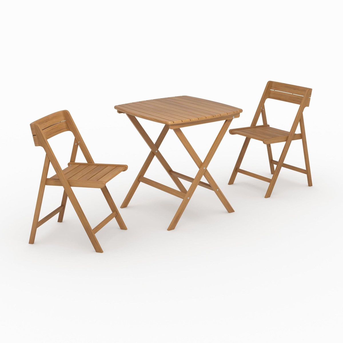 Rendez vous déco Table et chaises de jardin en bois d'acacia huilé 2 personnes-Siquijor