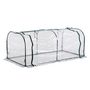 Voir la diapositive 2 : HOMCOM Serre de jardin tunnel 2L x 1l x 0,8H m tente bâche transparent acier