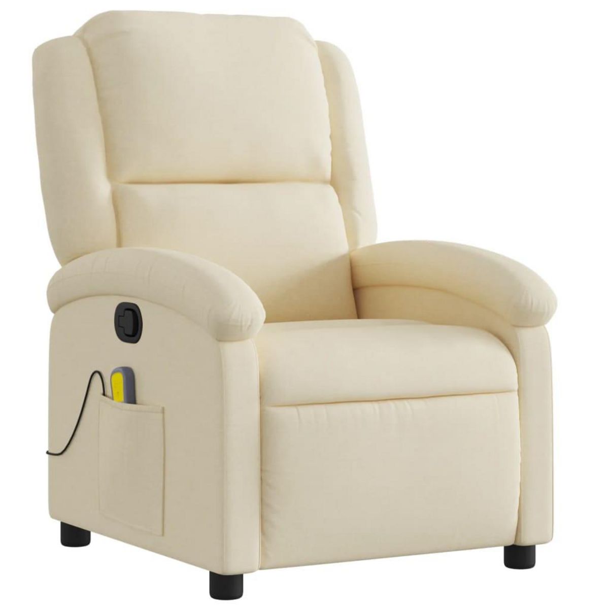 VIDAXL Fauteuil de massage inclinable Creme Tissu