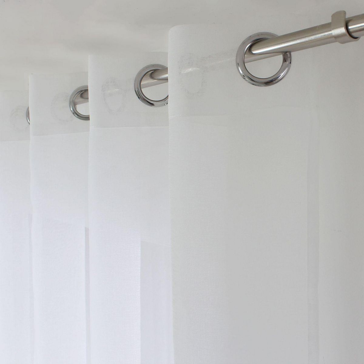 TOILINUX Voilage brodé PALMEIRA - 140 x 240 cm - Blanc