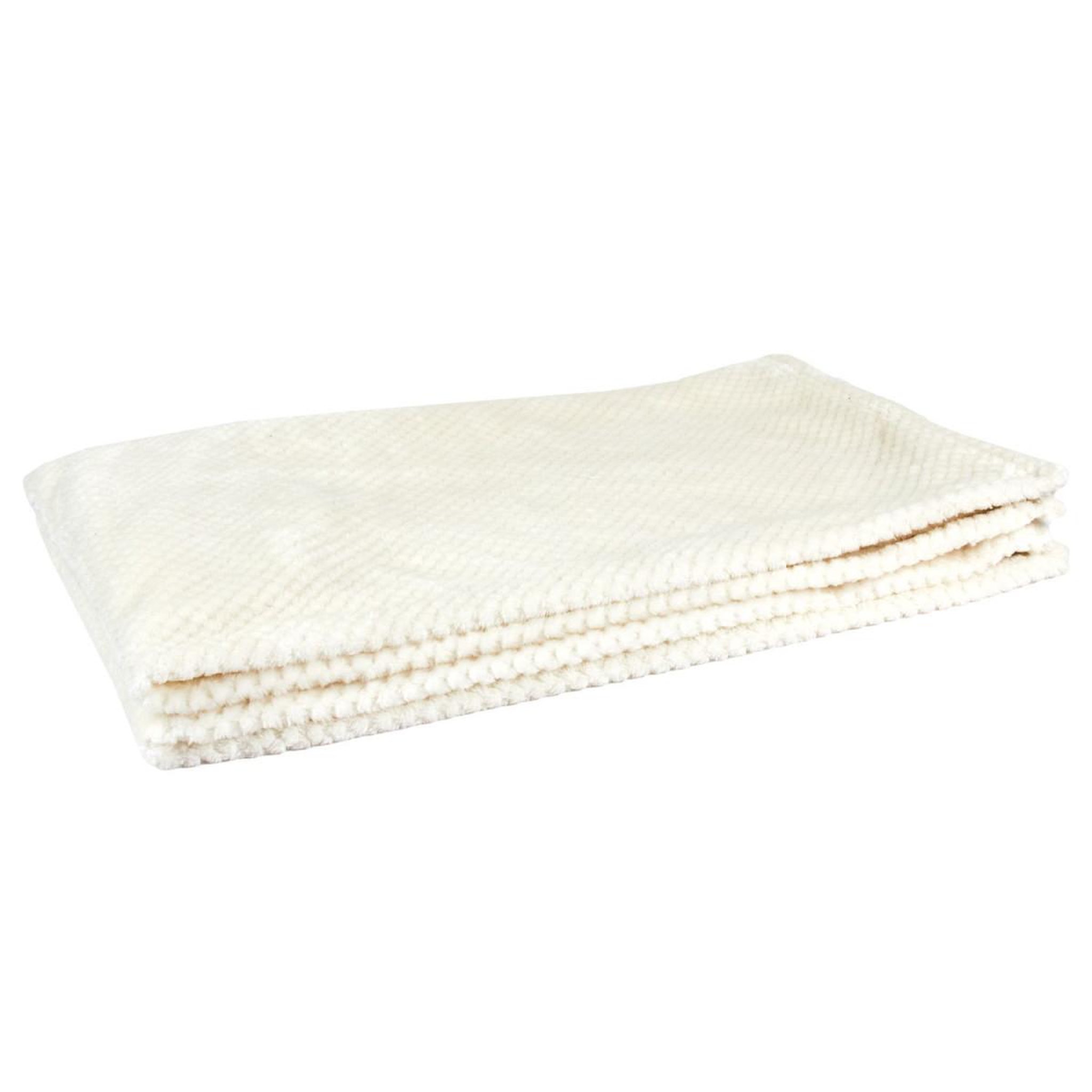 The Home Deco Factory Plaid nid d'abeille  crush  120x150cm crème