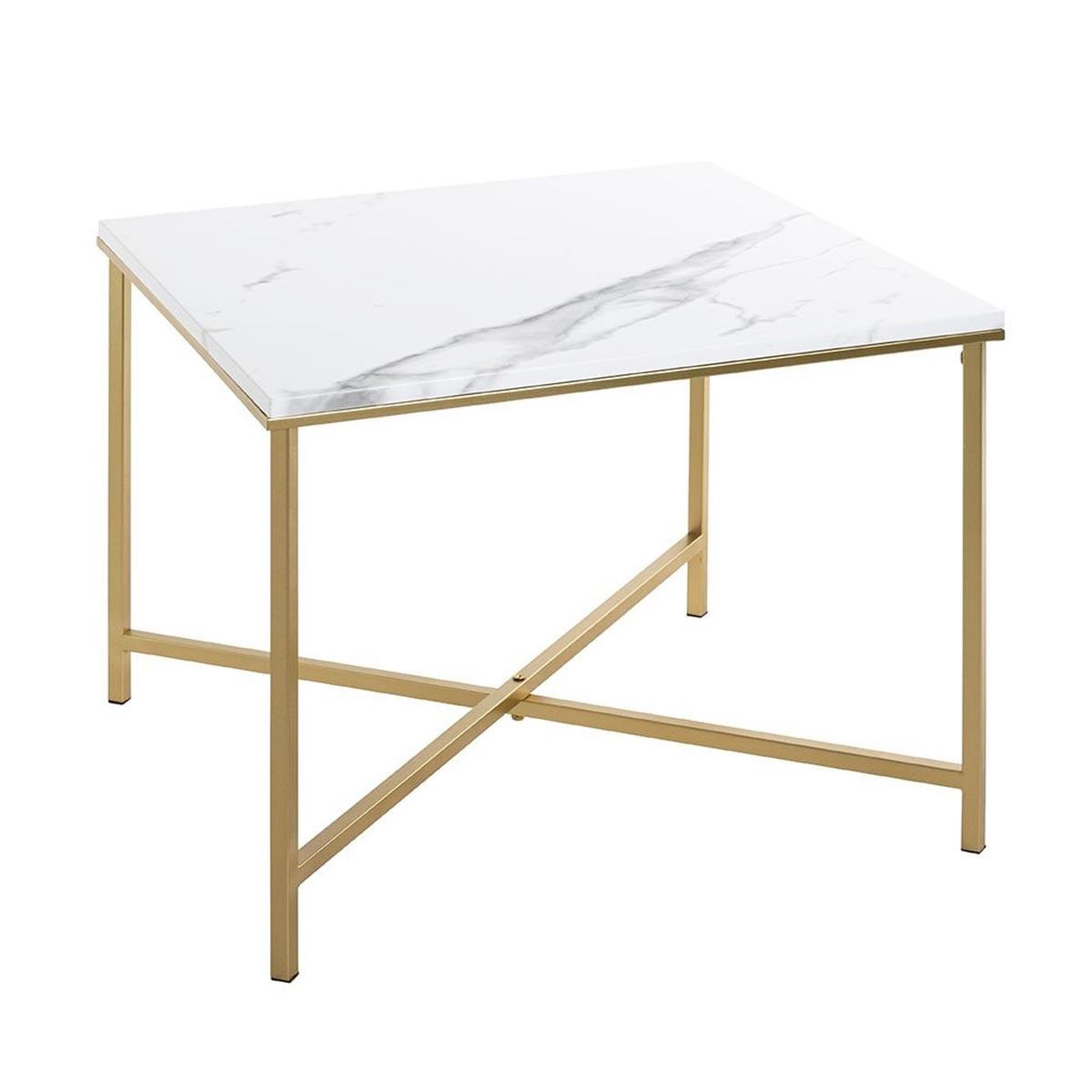 Paris Prix Table basse effet marbre  alba  60cm or