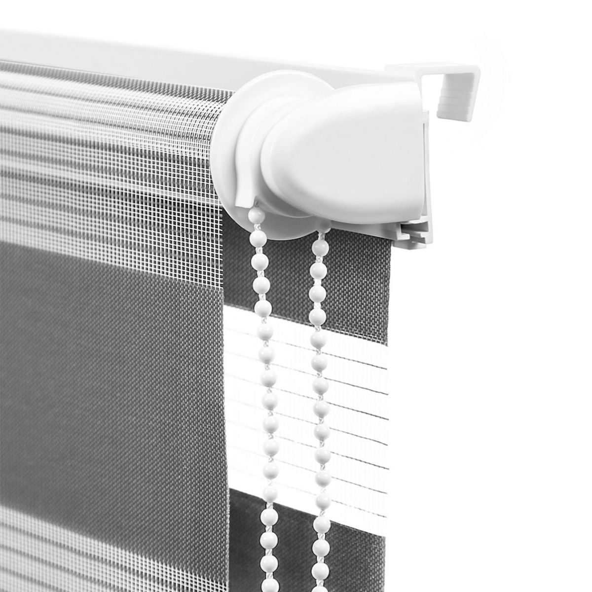 ID MARKET Store enrouleur zébré jour nuit 50 x 150 cm gris