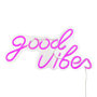 Voir la diapositive 1 : ATMOSPHERA Lampe Murale Néon LED  Good Vibes  40cm Rose