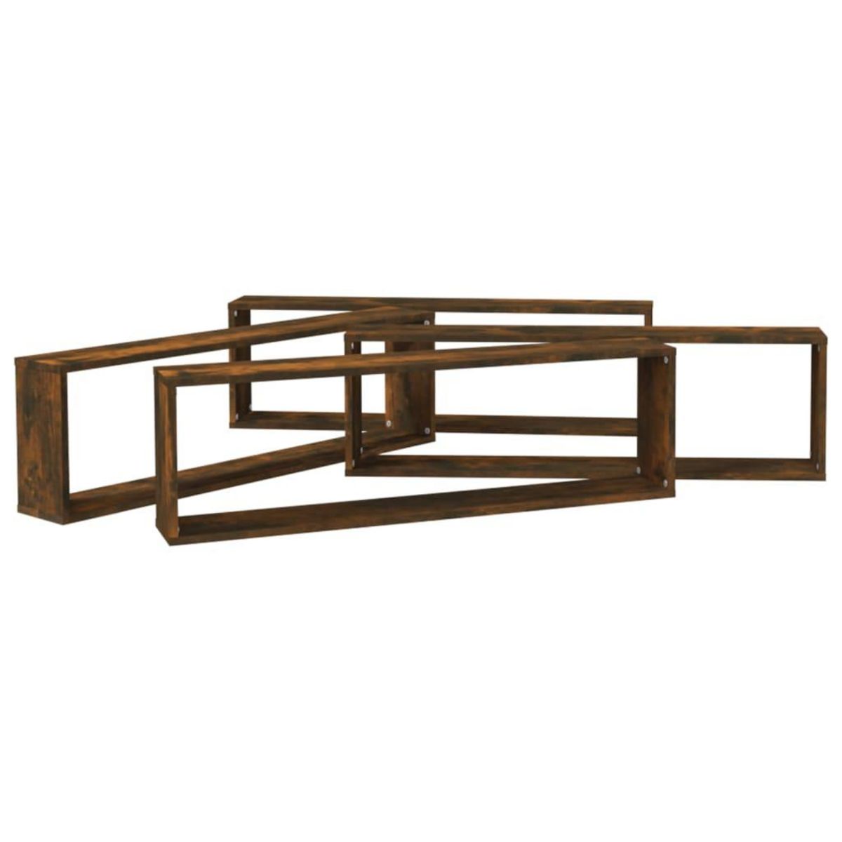 VIDAXL Etageres murales cubiques 4 pcs Chene fume 100x15x30 cm