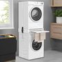 Voir la diapositive 2 : ID MARKET Kit de superposition universel lave linge et sèche linge avec tablette et séchoir