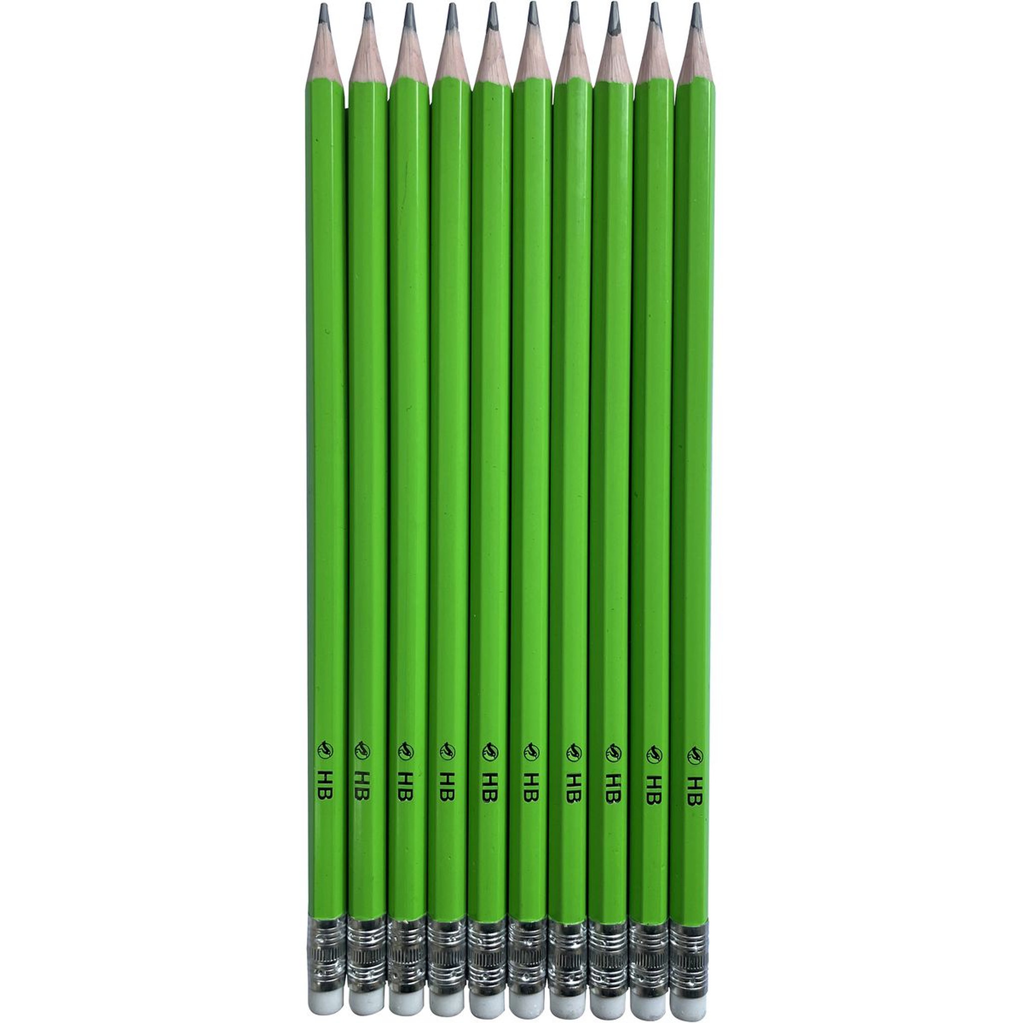 Voir la diapositive 4 : AUCHAN Lot de 10 crayons graphite HB avec bout gomme