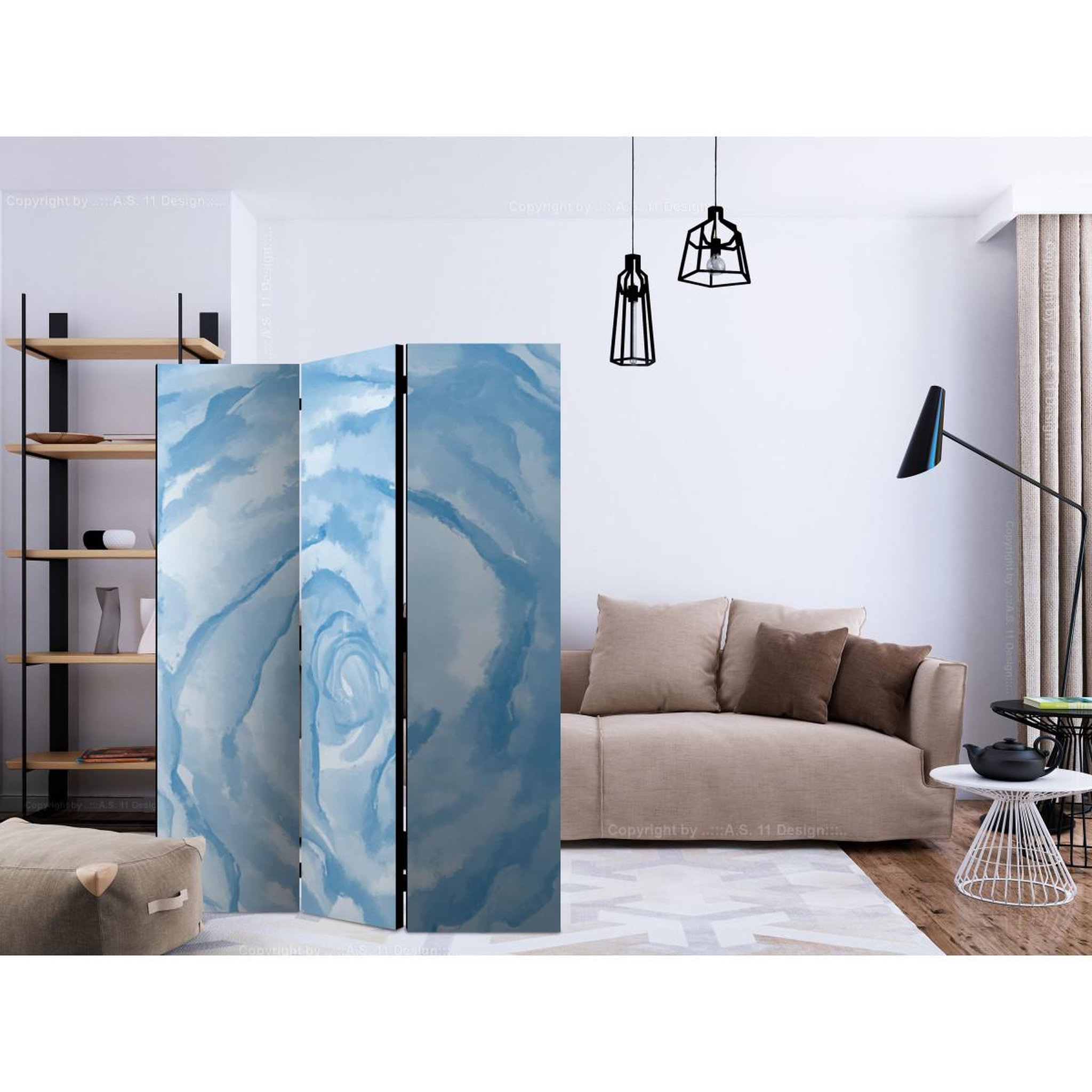 Voir la diapositive 2 : Paris Prix Paravent 3 volets  rose blue  135x172cm