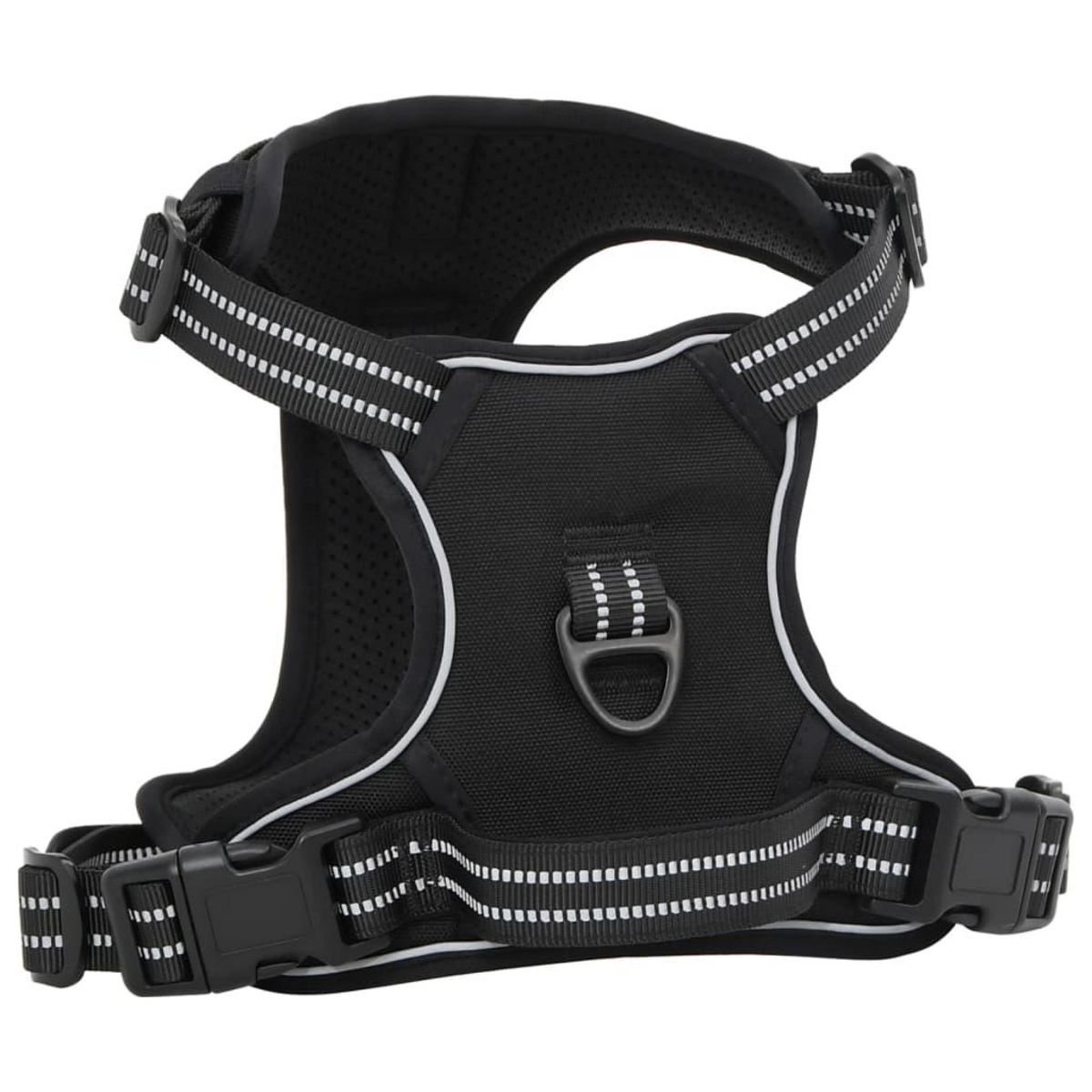 VIDAXL Harnais pour chien et bandes reflechissantes reglables noir XL