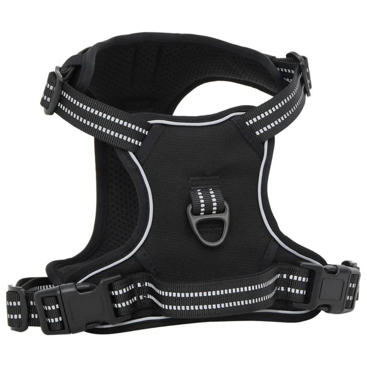 VIDAXL Harnais pour chien et bandes reflechissantes reglables noir XL