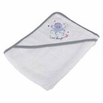 Paris Prix Cape de Bain en Coton  Pieuvre  75cm Gris & Blanc