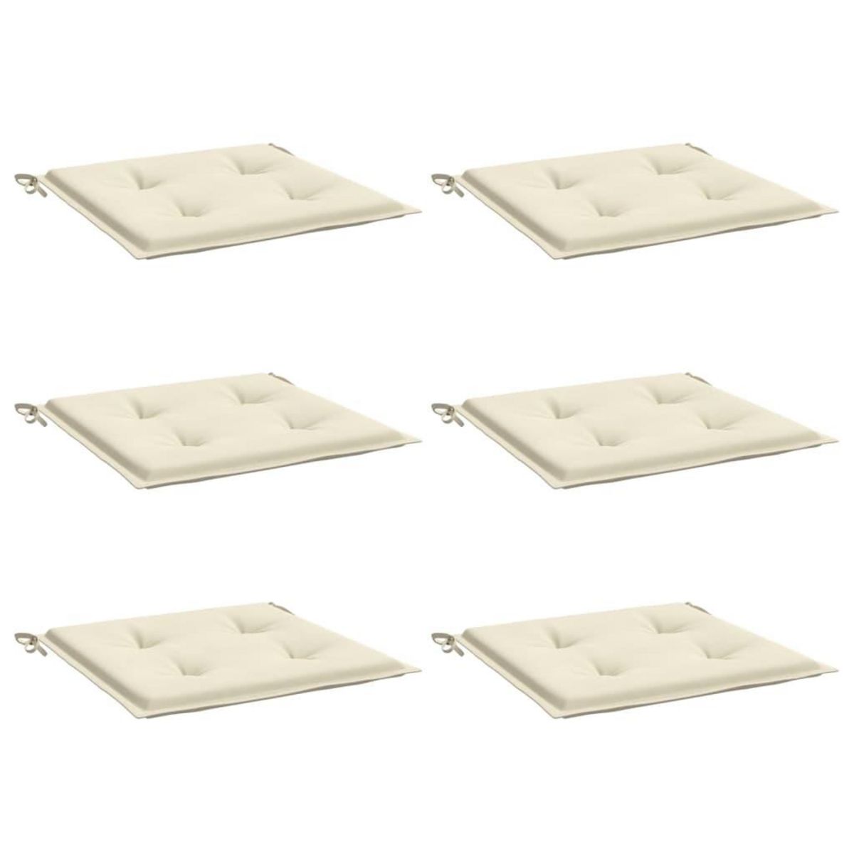 VIDAXL Coussins de chaise jardin lot de 6 creme 50x50x3cm tissu oxford