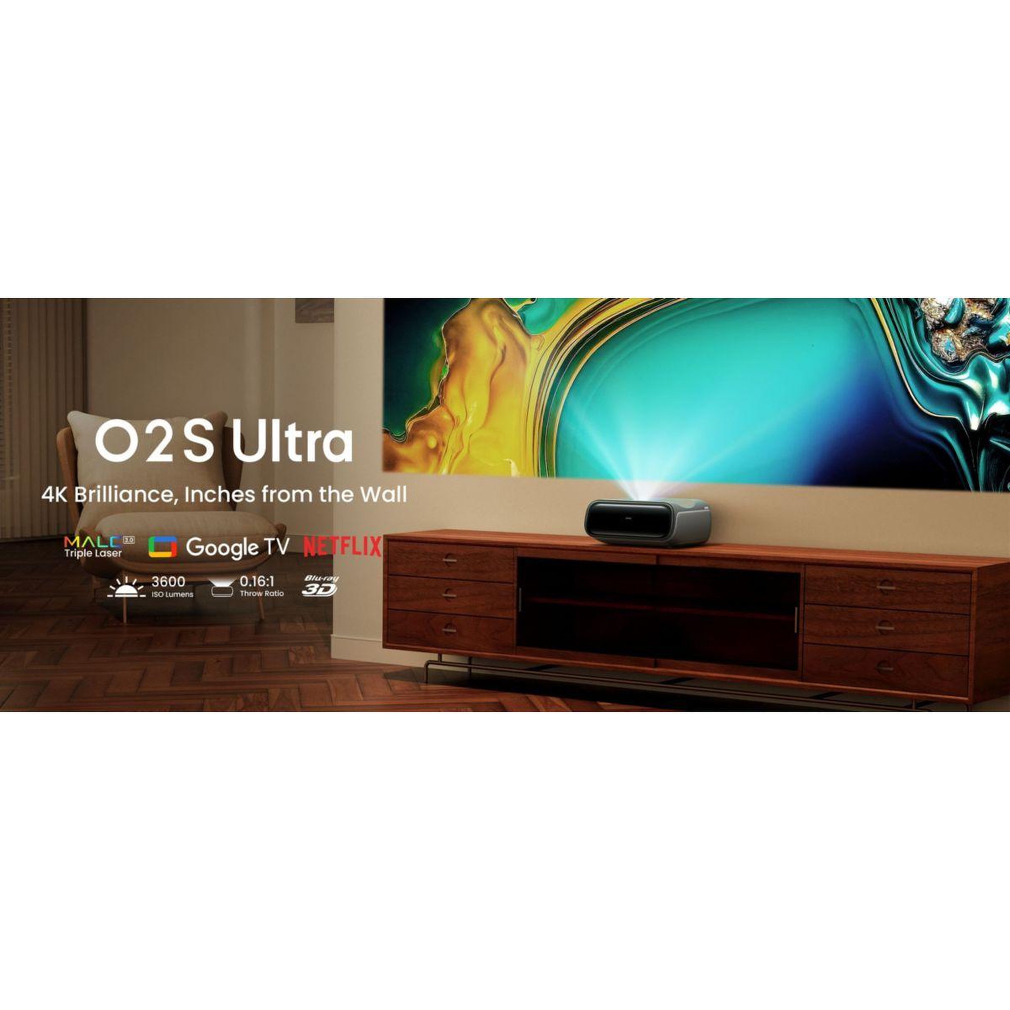 Voir la diapositive 2 : JMGO Vidéoprojecteur home cinéma o2s