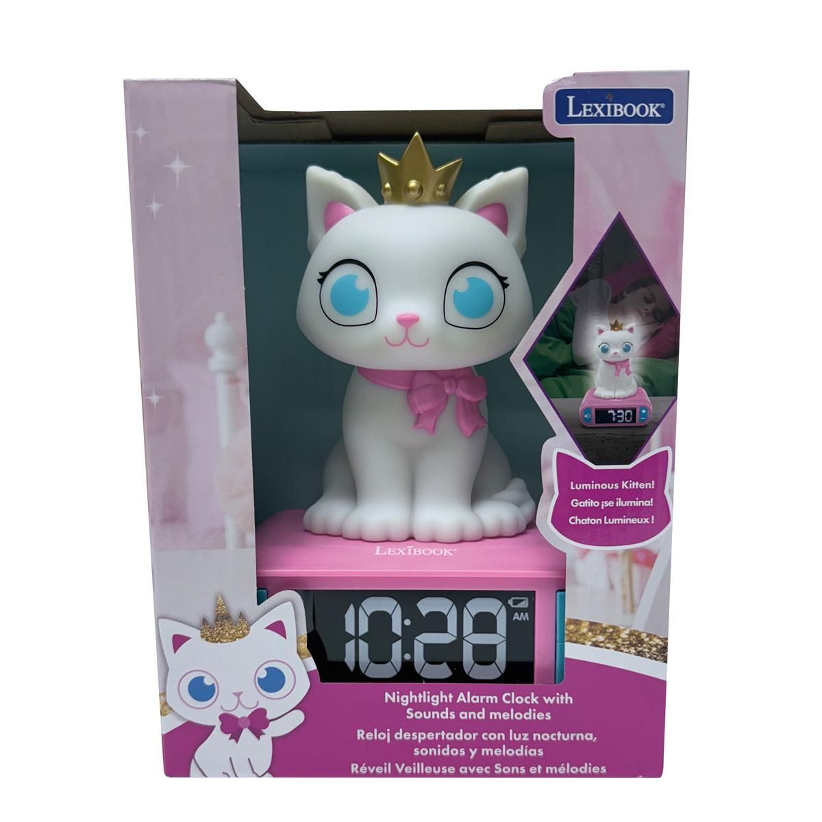 Lexibook Réveil avec Veilleuse Lumineuse Chat en 3D