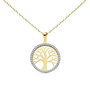 Voir la diapositive 1 : L'ATELIER D'AZUR Collier - Pendentif Or 18 Carats 750/000 Jaune - Arbre de Vie Serti de Zirconiums - Chaine Dorée