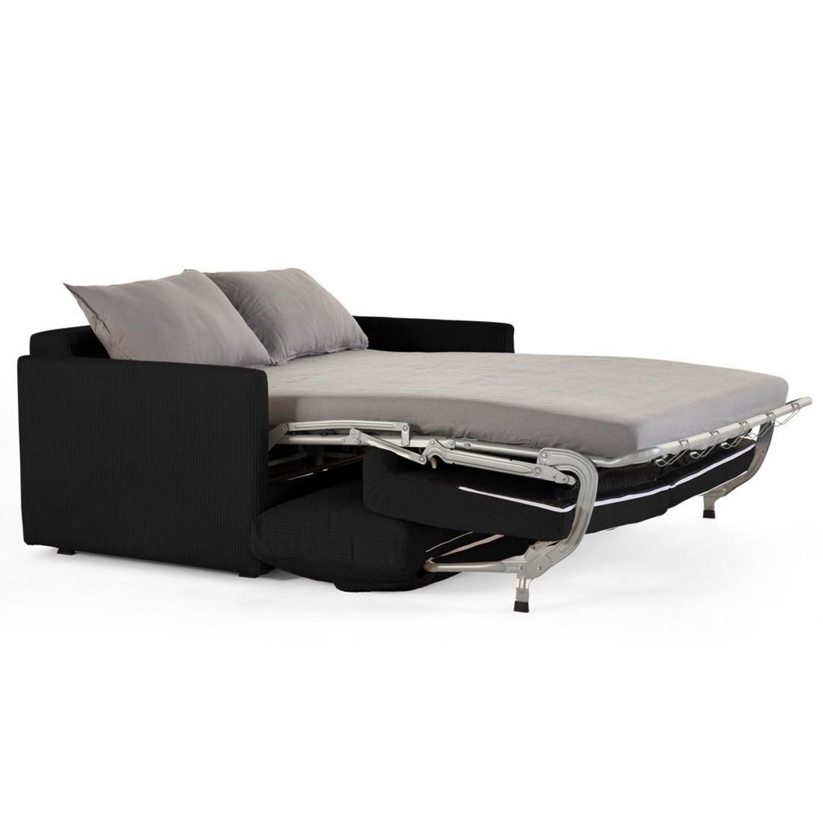 BEST MOBILIER Ottawa - canapé 3 places convertible express couchage quotidien 140 cm matelas 12 cm en velours côtelé