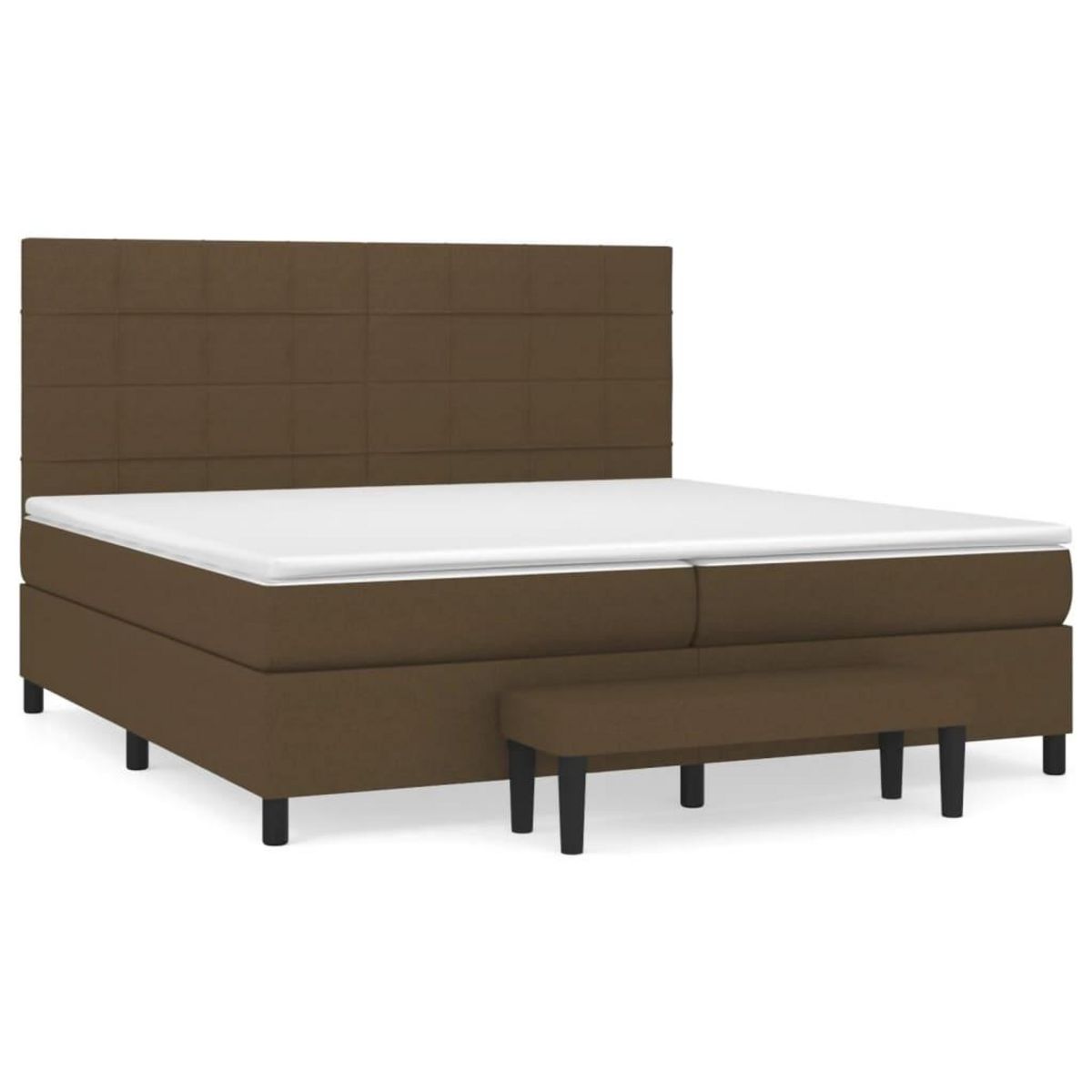 VIDAXL Sommier a lattes de lit avec matelas Marron fonce 200x200 cm