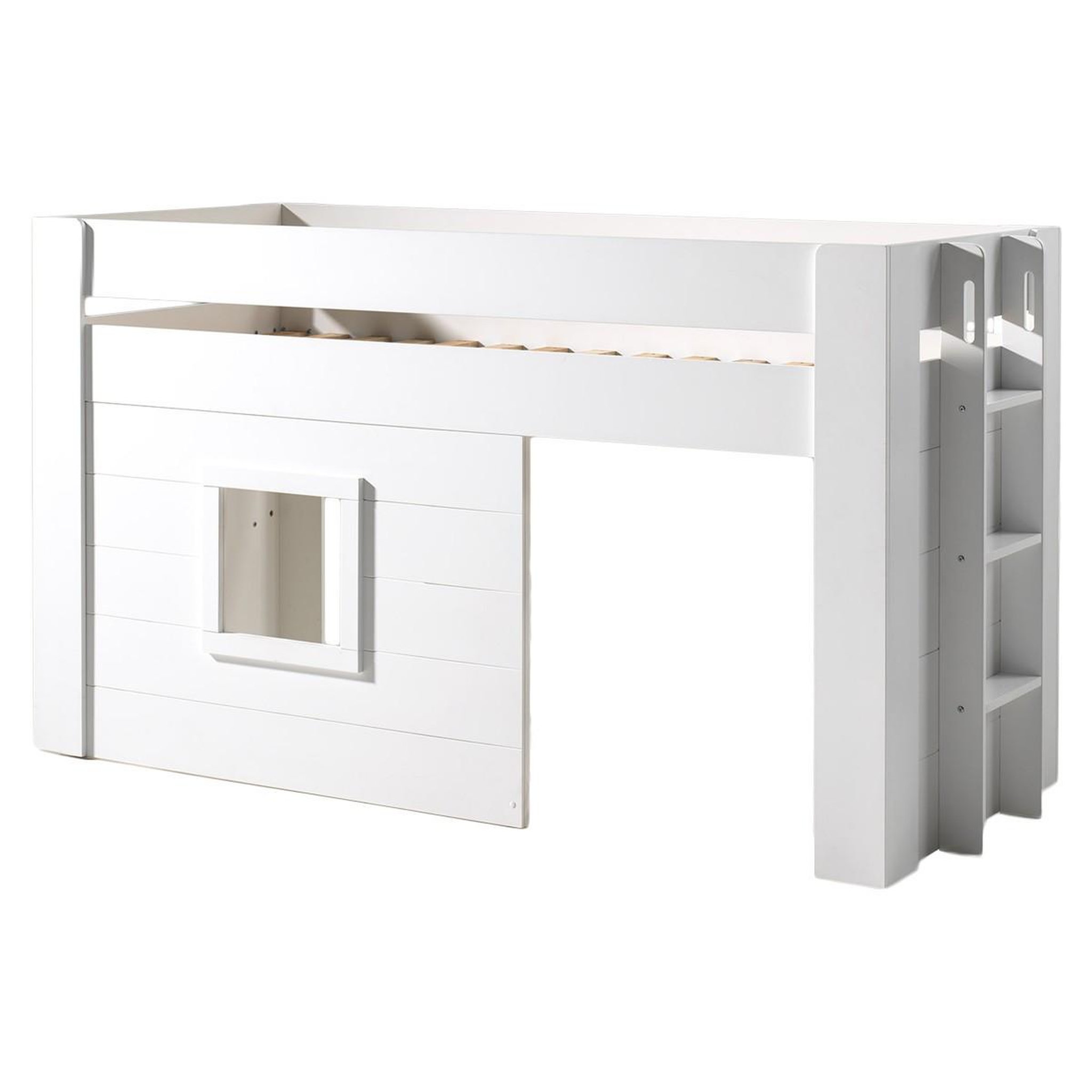 Paris Prix Lit enfant cabane & rideaux  noah  90x200cm blanc