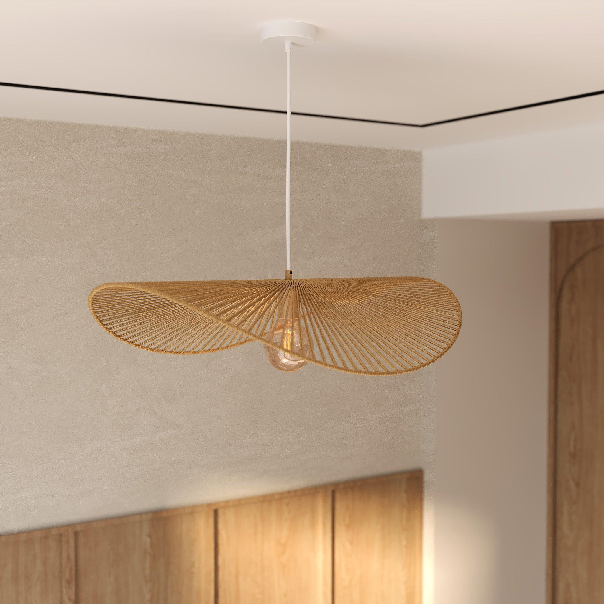Voir la diapositive 2 : MAISON PAVANE Suspension en papier de corde 75 cm-mada