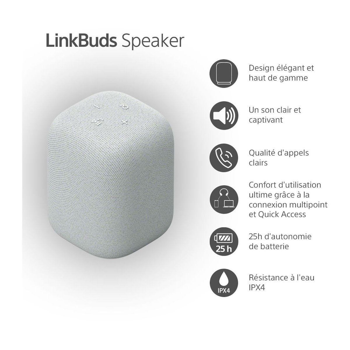 SONY Enceinte portable LINKBUDS Speaker Grise