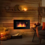Voir la diapositive 4 : HOMCOM Cheminée électrique murale 1000/2000W effet flammes LED 7 couleurs réglables télécommande galets noir