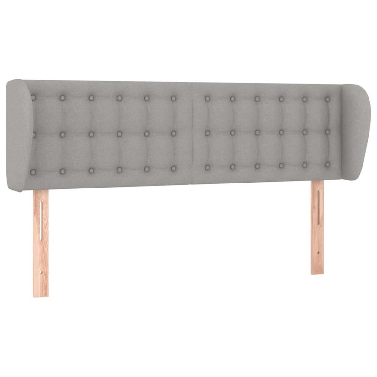 VIDAXL Tete de lit avec oreilles Gris clair 147x23x78/88 cm Tissu